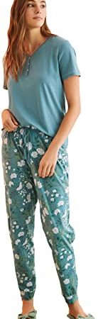 Women'secret Pijama 100% algodón Estampado Azul