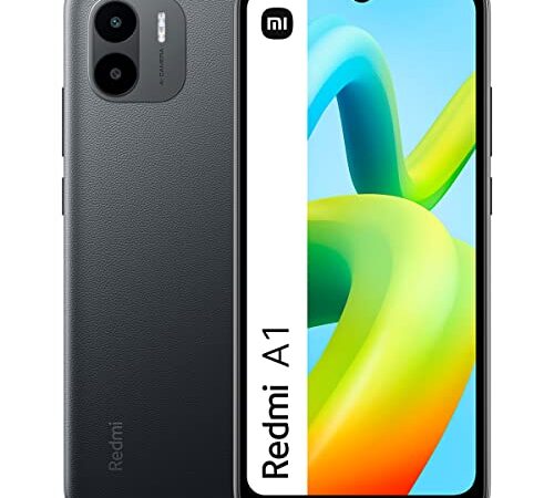 Xiaomi Redmi A1 - Smartphone de 2+32GB, Pantalla de 6,52" HD+, Cámara dual de 8MP con IA, procesador MediaTek Helio A22, batería de 5000 mAh, black (Versión ES + 3 años de garantía)