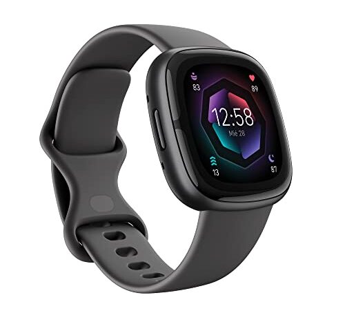 Fitbit Sense 2, smartwatch, GPS integrado, funciones de salud avanzadas, hasta 6 días de batería y compatible con Android e iOS, Color Grafito/Aluminio grafito, Talla única