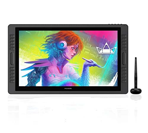 HUION Kamvas Pro 22 2019 Tableta Gráfica con Pantalla, Monitor de Dibujo Gráfico con Pantalla Antideslumbrante Completamente Laminada,Tiempo de Respuesta de 8 ms, Soporte Ajustable(Reacondicionado