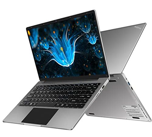 Laptop 14" Windows 11 6GB RAM 128GB SSD Soporte 1TB SSD Expansión computadora portatil 2.4G+5G WiFi Bluetooth 4.2 USB HDMI 1920x1080 FHD con Ratón Inalámbrico y Teclado Español Membrana - Gris