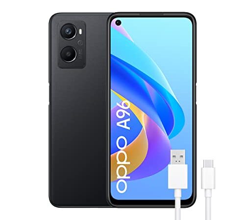 OPPO A96 – Smartphone 128GB, 8GB RAM, Dual SIM, Pantalla 6,59”, Cámara 50MP+2MP, Cámara selfie 16MP, Batería 5000mAh, Carga Rápida 33W - Negro