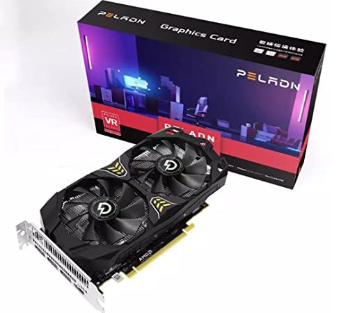 PELADN AMD Radeon RX 580 8GB Tarjeta Grafica Gaming para Juegos, Trabajos Multimedia y edición de Video 3 Puertos DP, 1 Puerto HDMI, GDDR5, Bus 256 bits, GPU Ellesmere, bajo Consumo 130W (Gaming)