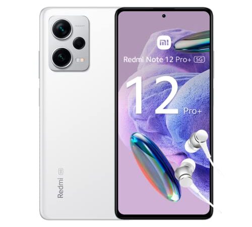 Redmi Note 12 Pro+ 5G - Smartphone de 8+256GB, Pantalla de 6,67" AMOLED FHD+ 120Hz, MediaTek Dimensity 1080, Triple cámara de 200MP, Hypercharge 120W, blanco (Versión ES + 3 años de garantía)