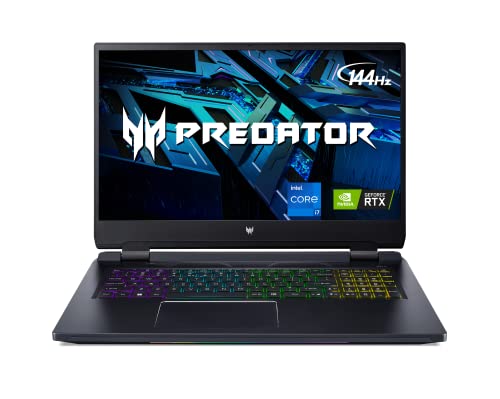 Acer Predator Helios 300 Portátil Gaming, 17.3" 144Hz IPS Full HD, Intel Core i7-12700H, NVIDIA GeForce RTX 3060, 16GB DDR5 RAM, 512GB Gen4 SSD, Teclado QWERTY Inglés, Windows 10 Home