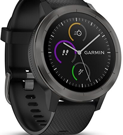 Garmin Vivoactive 3 Smartwatch con GPS y Pulso en la muñeca, Unisex Adulto, Negro (Gunmetal), M/L (Reacondicionado)