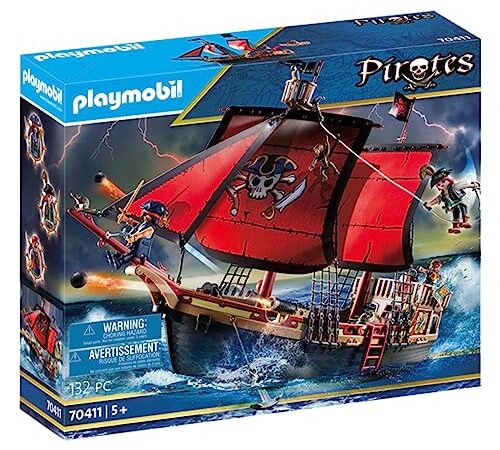 PLAYMOBIL Pirates 70411 Barco Pirata Calavera, A Partir de 5 años