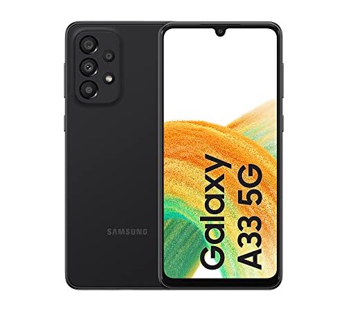 Samsung Galaxy A33 5G - Smartphone Android, pantalla Infinity-U FHD+ Super AMOLED de 6,4 pulgadas, 6 GB RAM y 128 GB de memoria interna ampliable, batería de 5000 mAh, Awesome Black [versión italiana]