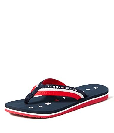 Tommy Hilfiger Mujer Chancletas Tommy Loves NY Beach Sandal Chanclas, Azul (Midnight), 39 EU