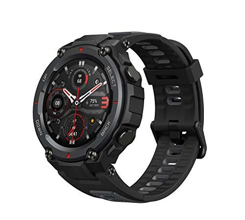 Amazfit T-Rex Pro Smartwatch Fitness Monitor de Sueño y Ritmo cardiaco, 10 ATM, GPS, Reloj Inteligente Deportativo con más de 100 Modes Deportes, Duración de batería 18 días, Negro