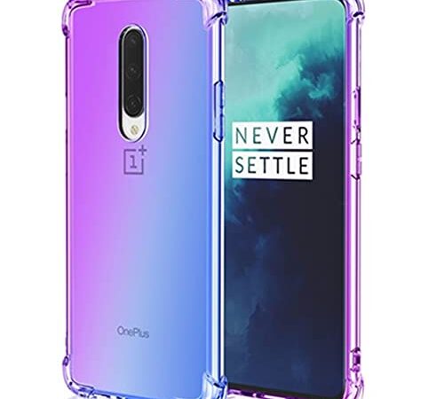 HUANGTAOLI Funda para OnePlus 7 Pro, Gradiente Vistoso Transparente Cristal TPU Carcasa Estuche, Antigolpes Case Cover de Ultradelgado Flexible Suave Silicona Bumper